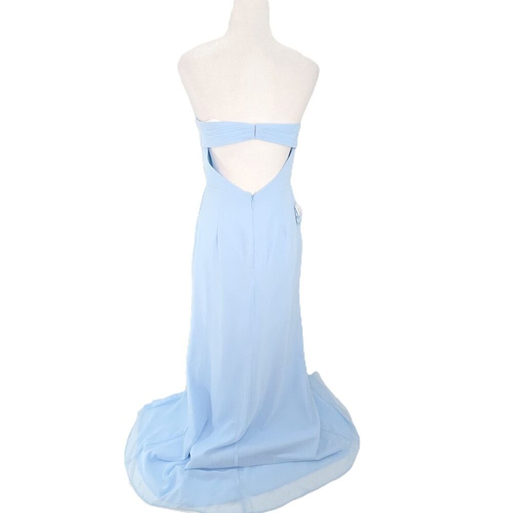 NWT Azazie Baby Blue Corset Sky LOng Gown Dress Women Size A4 - Picture 8 of 11